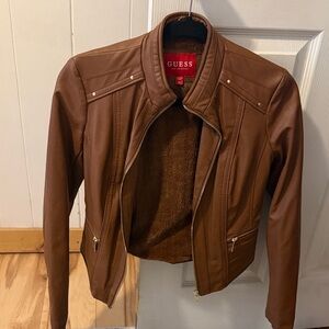 Guess Women's Tan Leather Jacket